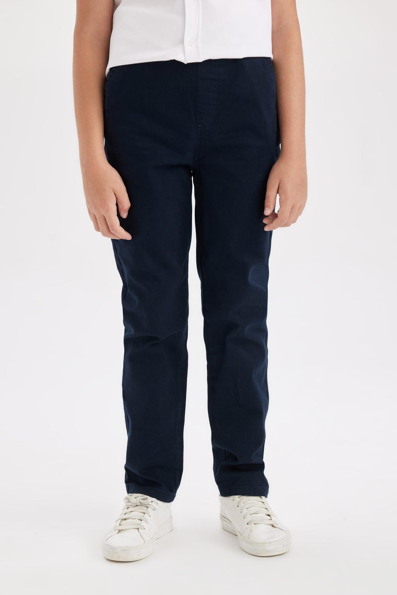 DeFacto Blue Boy Boy Navy Straight Leg Gabardine School Pants Casual - Image 5